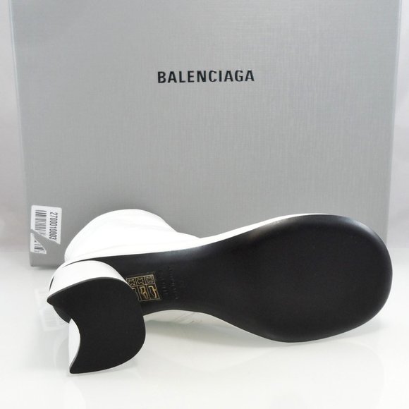 NIB$1250 Balenciaga Glove 80mm Zipped Shiny Soft Leather Ankle Bootie Boots 37 7 - Picture 13 of 17